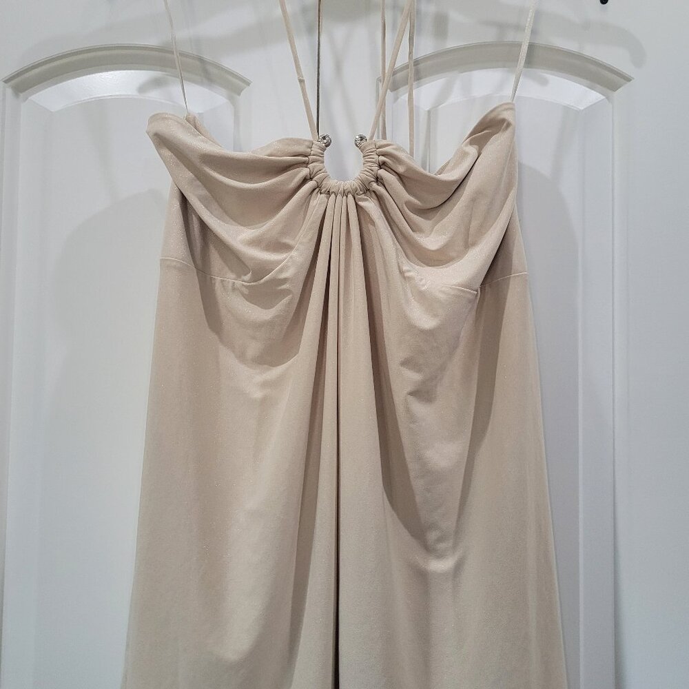 Express Halter Neck Medium Gold Tank